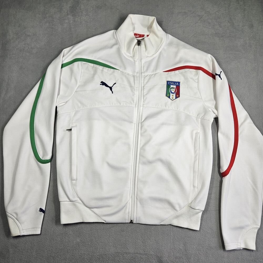 Puma Italy National Team Walk Out Presentation Jacket Mens L White Soccer FIGC